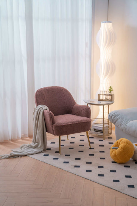 Volta Soft Red Teddy  Accent Chair - Ornate Home