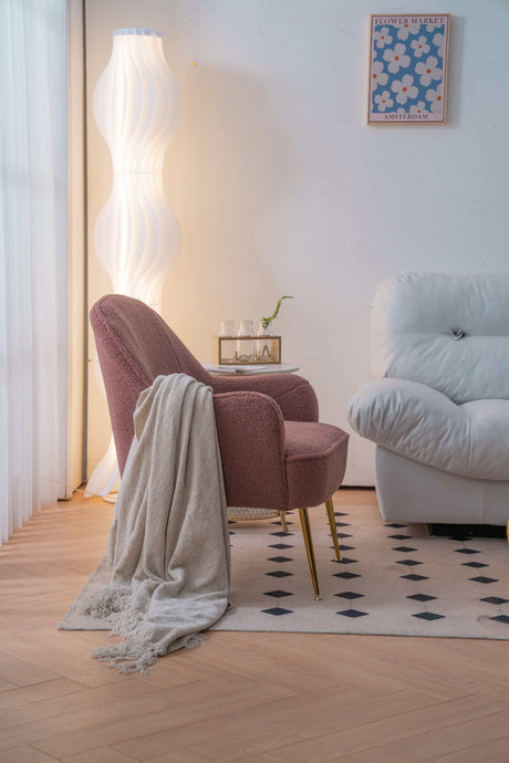 Volta Soft Red Teddy  Accent Chair - Ornate Home