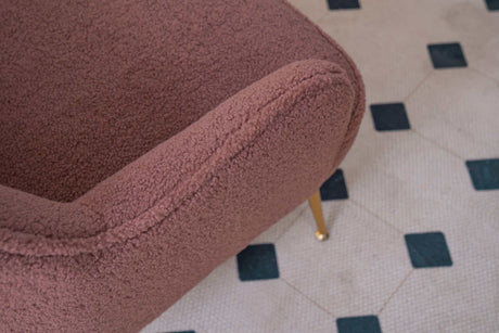 Volta Soft Red Teddy  Accent Chair - Ornate Home