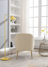 Volta Soft Velvet Cream White Accent Chair - Ornate Home