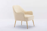 Volta Soft Velvet Cream White Accent Chair - Ornate Home
