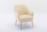 Volta Soft Velvet Cream White Accent Chair - Ornate Home