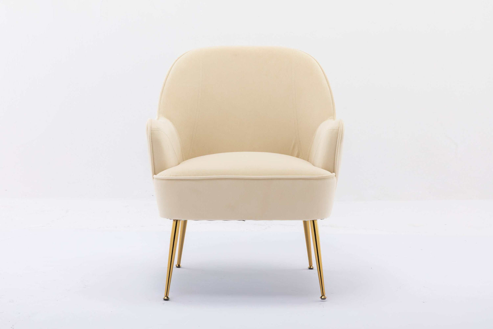 Volta Soft Velvet Cream White Accent Chair - Ornate Home