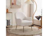 Volta Soft White Teddy  Accent Chair - Ornate Home