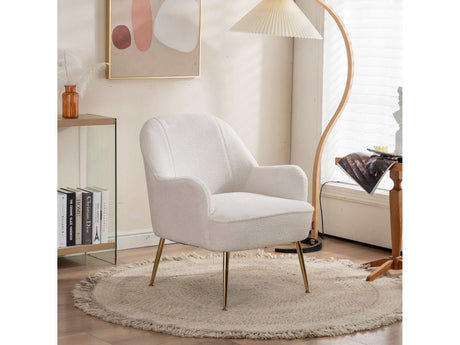 Volta Soft White Teddy  Accent Chair - Ornate Home