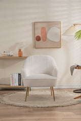 Volta Soft White Teddy  Accent Chair - Ornate Home