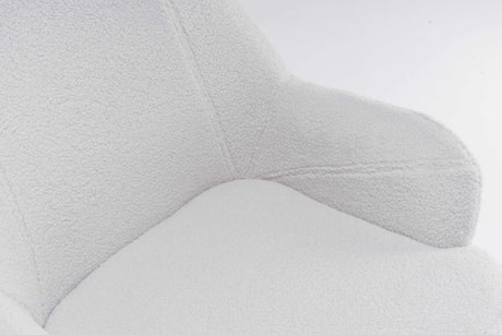 Volta Soft White Teddy  Accent Chair - Ornate Home