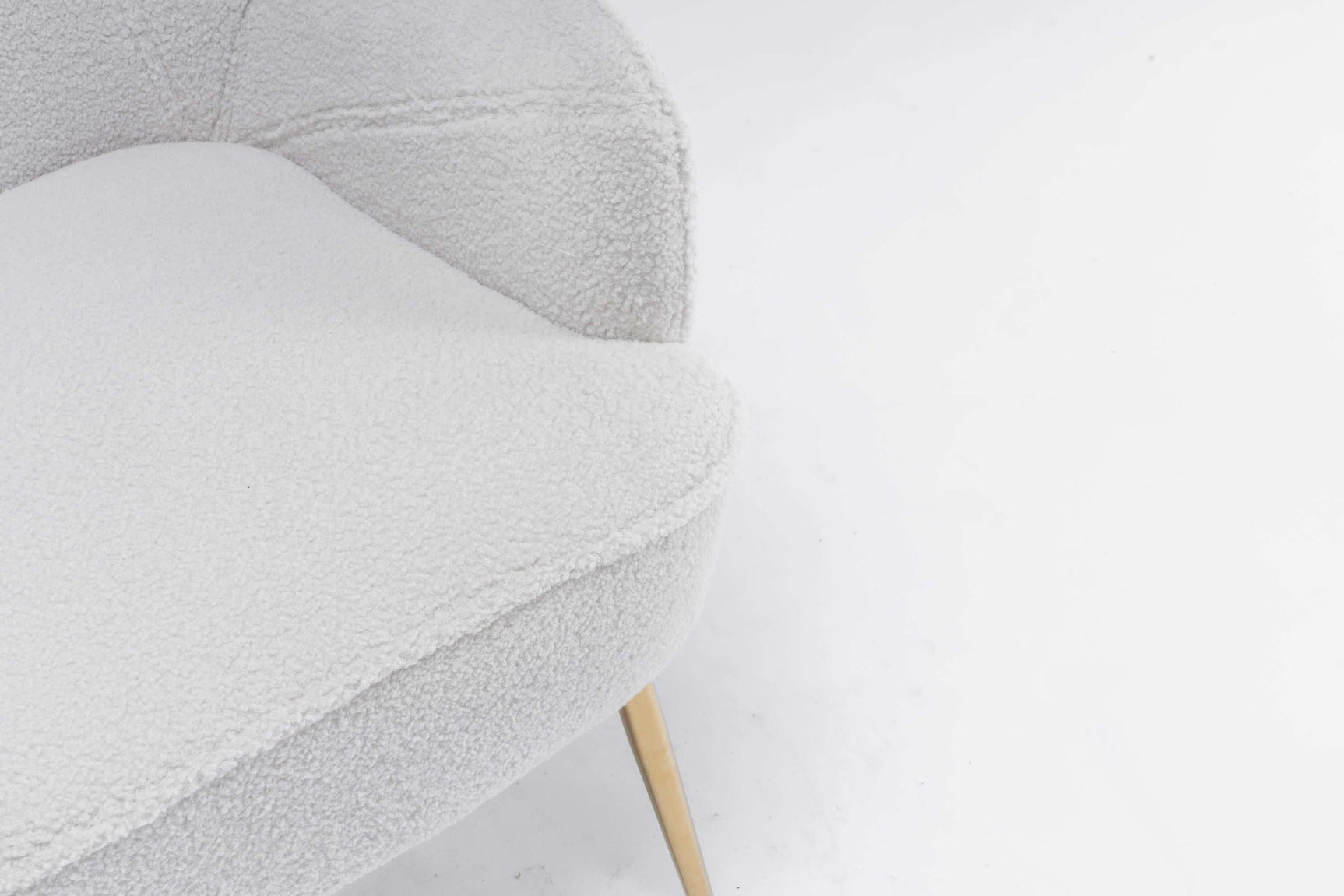 Volta Soft White Teddy  Accent Chair - Ornate Home