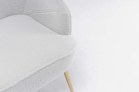 Volta Soft White Teddy  Accent Chair - Ornate Home