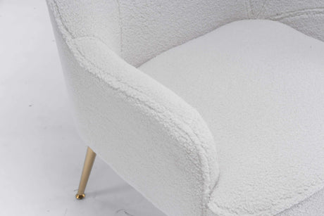 Volta Soft White Teddy  Accent Chair - Ornate Home