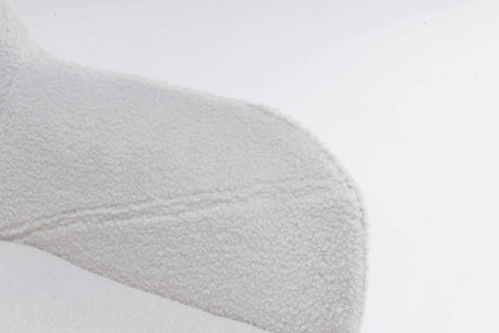 Volta Soft White Teddy  Accent Chair - Ornate Home