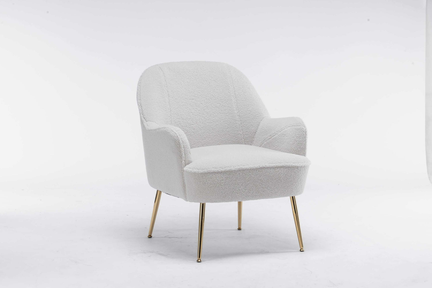Volta Soft White Teddy  Accent Chair - Ornate Home