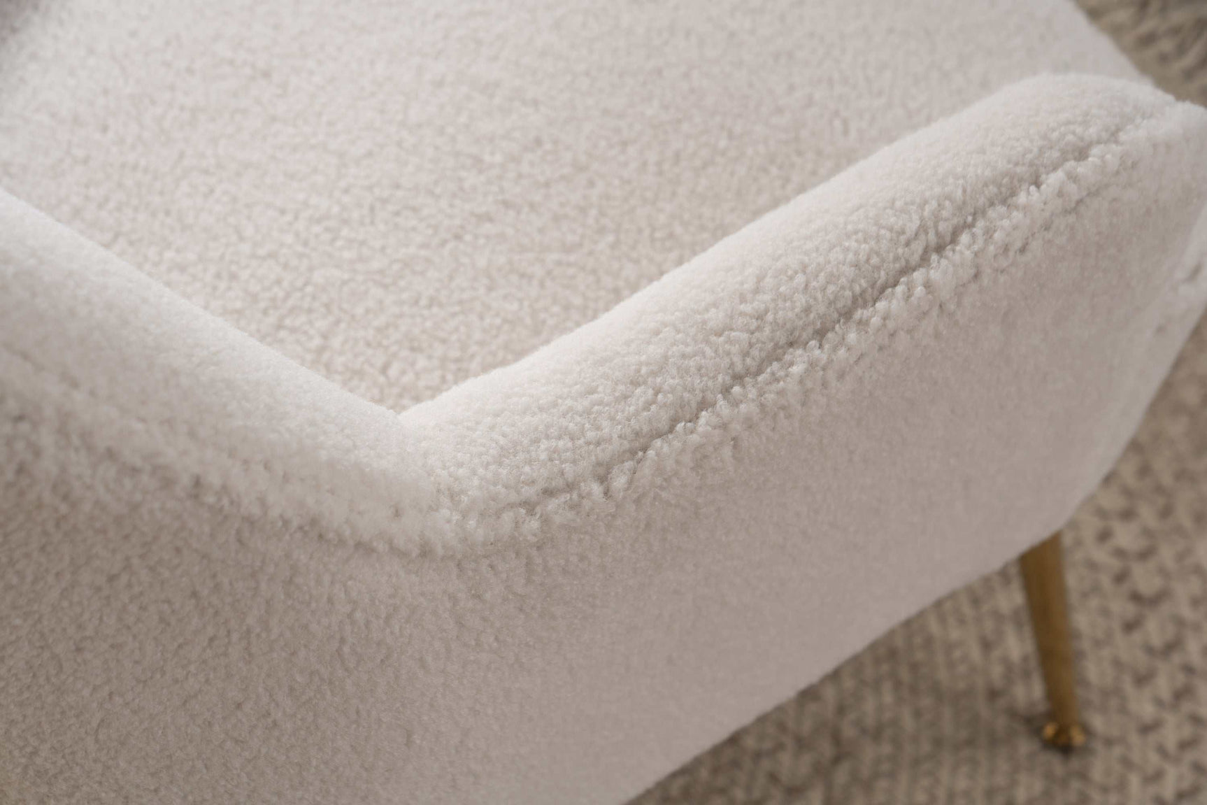 Volta Soft White Teddy  Accent Chair - Ornate Home