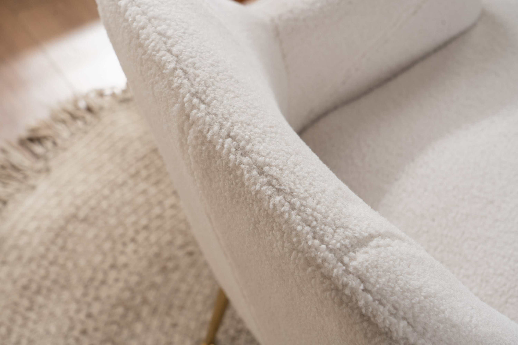 Volta Soft White Teddy  Accent Chair - Ornate Home