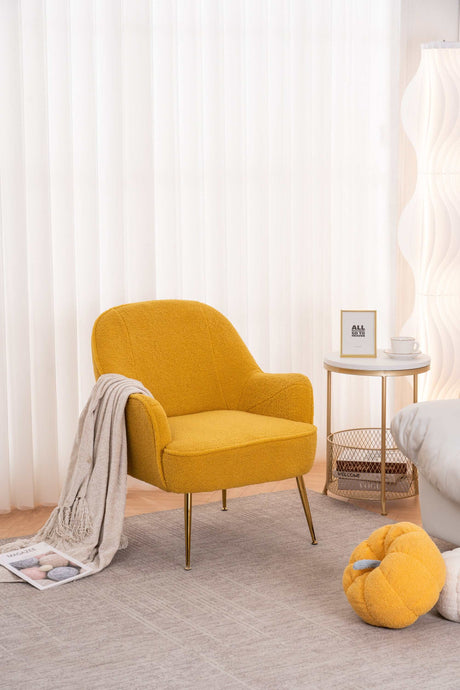 Volta Soft Yellow Teddy  Accent Chair - Ornate Home