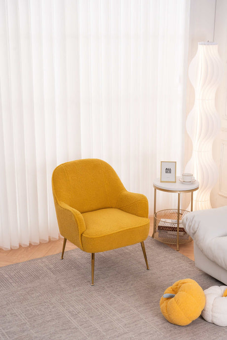 Volta Soft Yellow Teddy  Accent Chair - Ornate Home