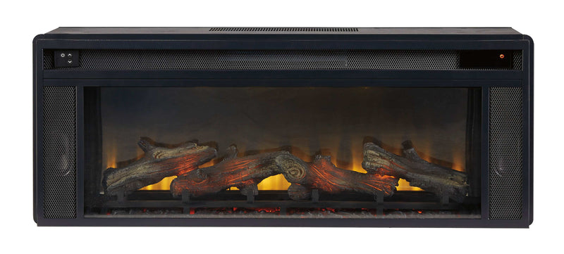 W100-12 / Electric Fireplace Insert Black 43" (Realistic Looking Logs) - Ornate Home