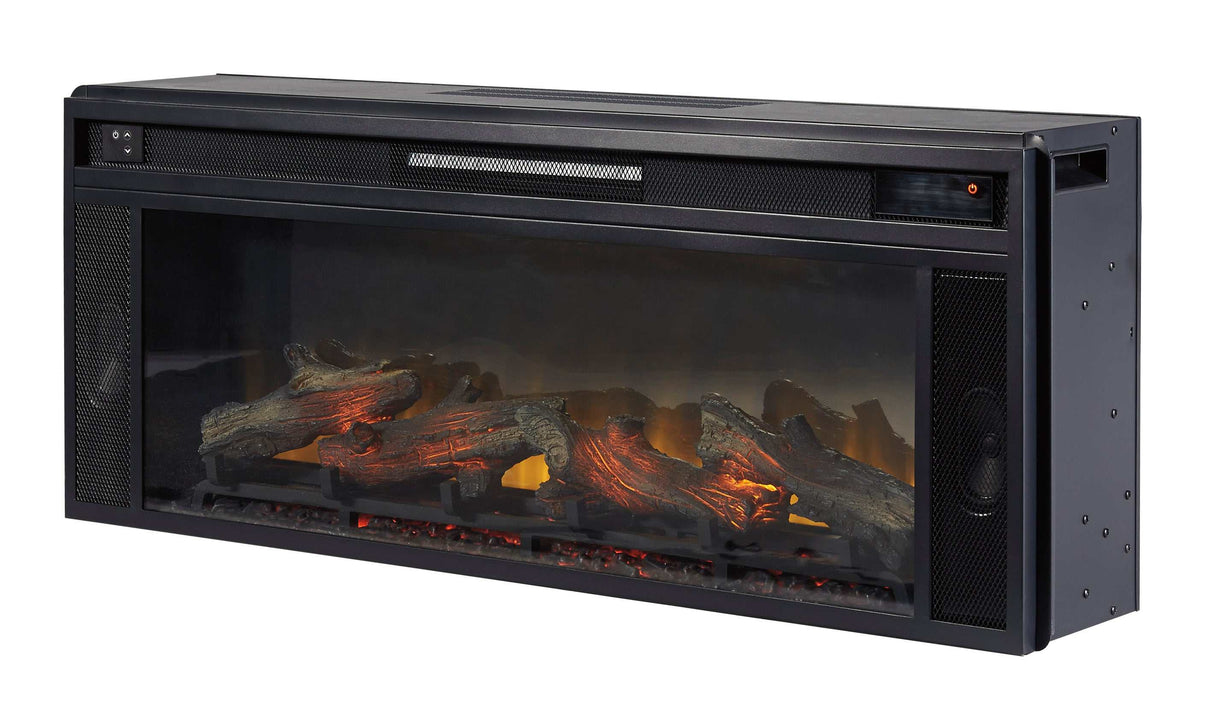 W100-12 / Electric Fireplace Insert Black 43" (Realistic Looking Logs) - Ornate Home