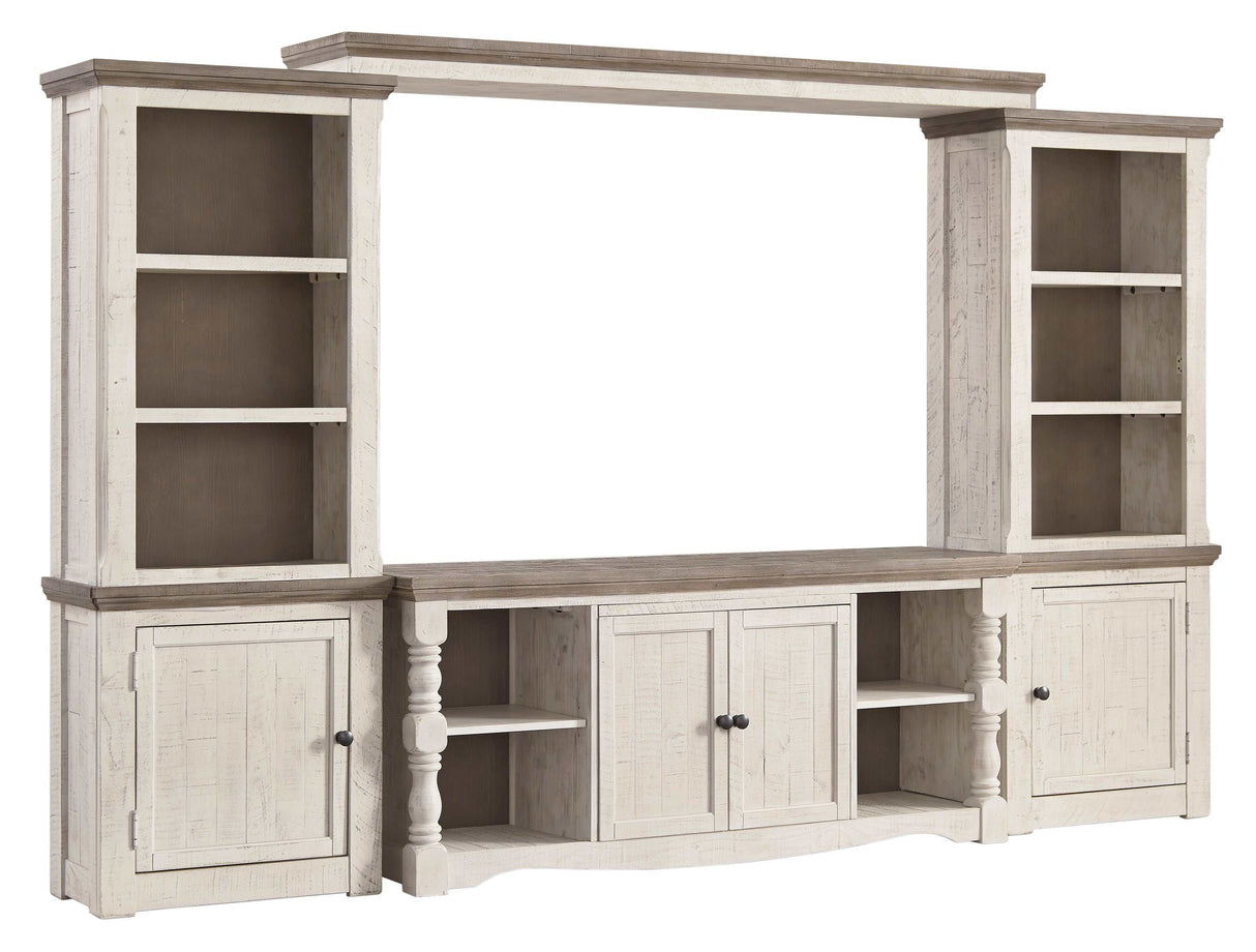 Havalance Weathered Gray & Vintage White Entertainment Center Units - Ornate Home