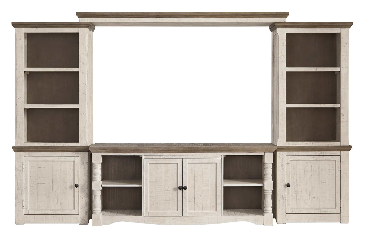 Havalance Weathered Gray & Vintage White Entertainment Center Units - Ornate Home