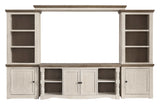 Havalance Weathered Gray & Vintage White Entertainment Center / 4pc - Ornate Home