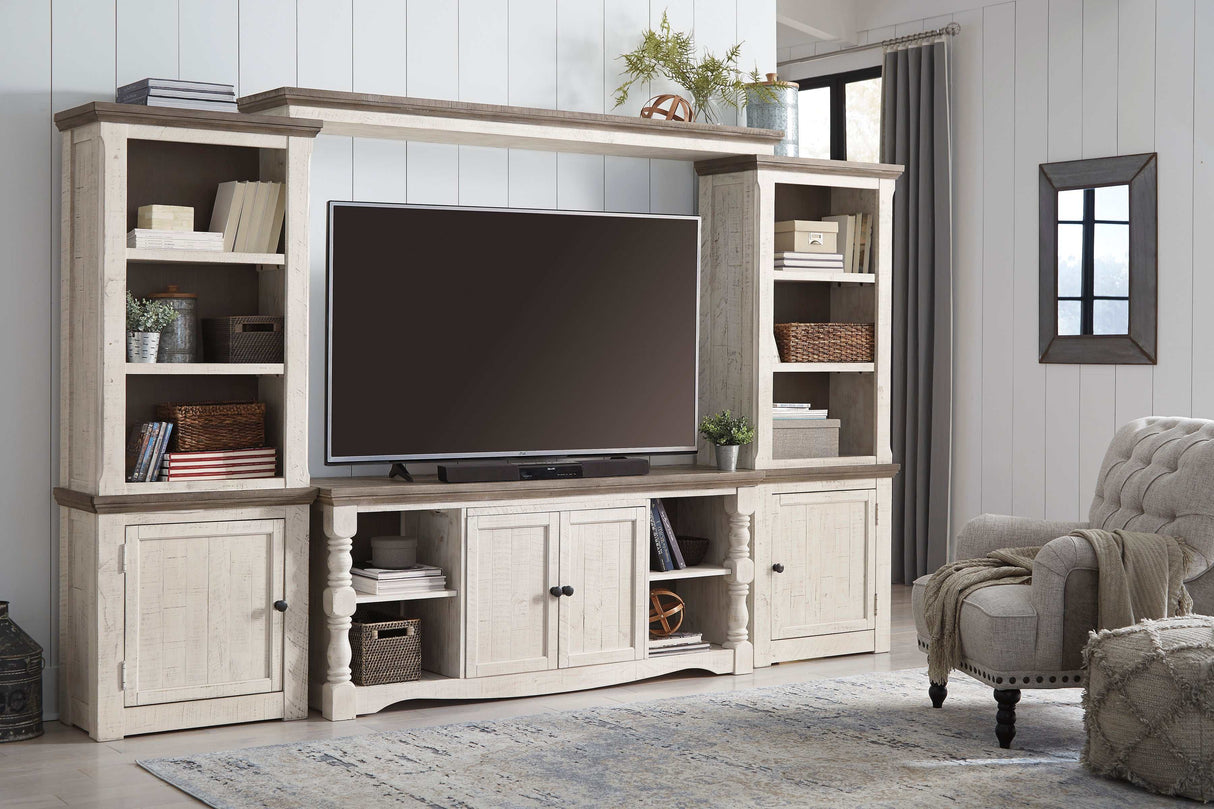 Havalance Weathered Gray & Vintage White Entertainment Center Units - Ornate Home