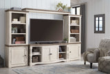 Havalance Weathered Gray & Vintage White Entertainment Center / 4pc - Ornate Home