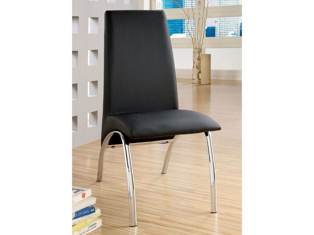 Wailoa Black & Chrome Dining Chair (Set of 2) - Ornate Home