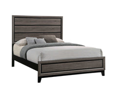 Watson Grey Oak & Black 5pc Queen Bedroom Set - Ornate Home