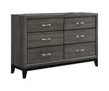 Watson Grey Oak & Black 5pc Queen Bedroom Set - Ornate Home