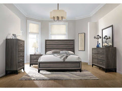 Watson Grey Oak / Black Eastern King Bed 4 Pc Set - Ornate Home