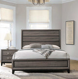 Watson Grey Oak & Black Eastern King Bed - Ornate Home