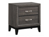 Watson Grey Oak & Black Nightstand - Ornate Home