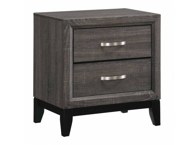 Watson Grey Oak & Black Nightstand - Ornate Home
