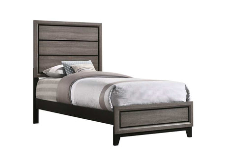 Watson Grey Oak / Black Twin Bed 5 Pc Set - Ornate Home
