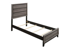 Watson Grey Oak / Black Twin Bed 5 Pc Set - Ornate Home