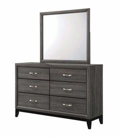 Watson Grey Oak / Black Twin Bed 5 Pc Set - Ornate Home