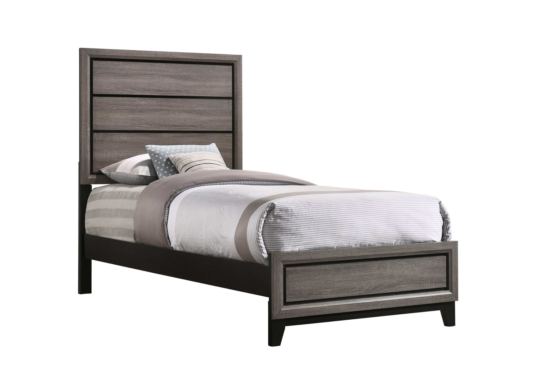 Watson Grey Oak Twin Panel Bed - Ornate Home