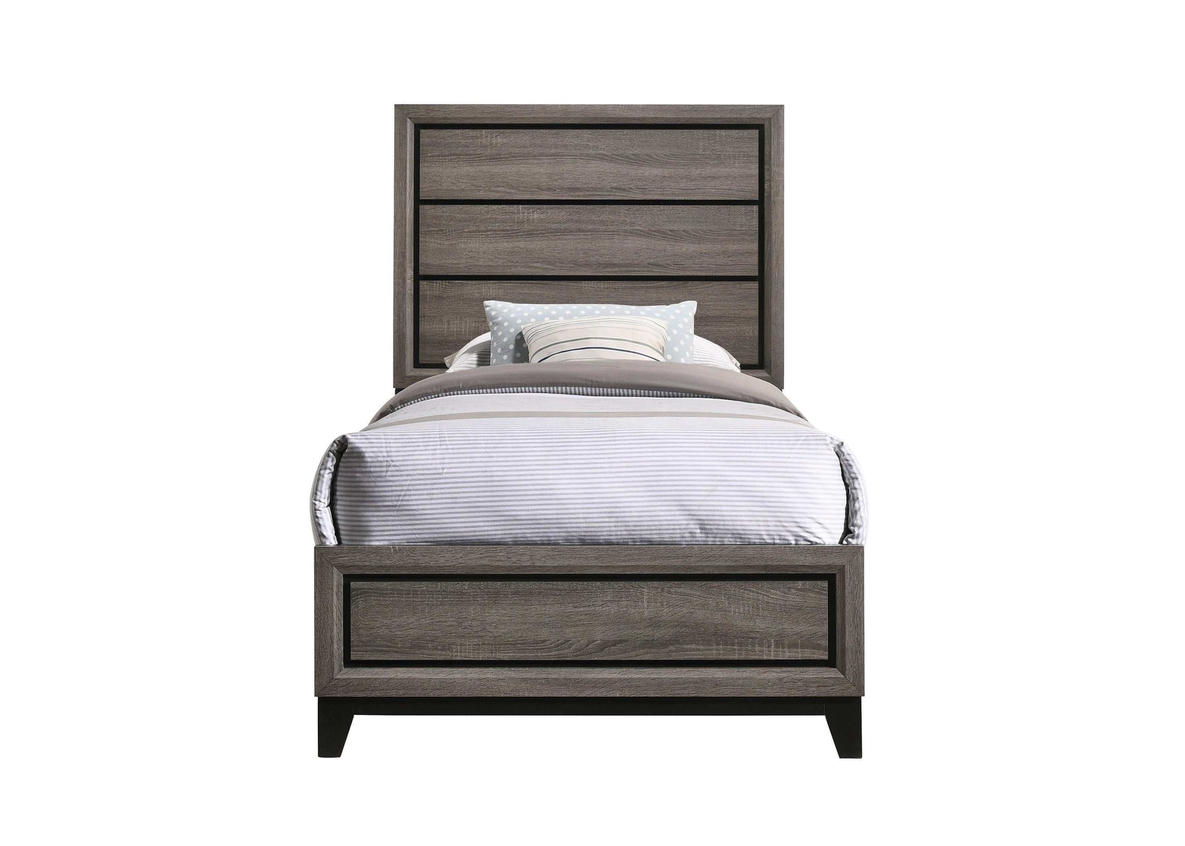 Watson Grey Oak Twin Panel Bed - Ornate Home