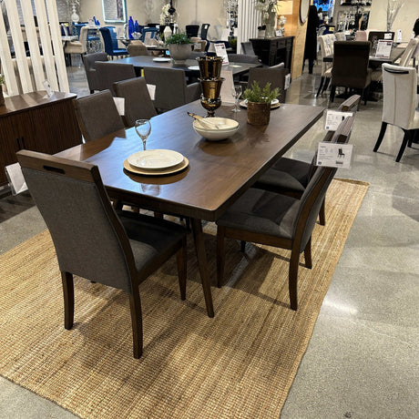 Wes Grey & Dark Walnut  7pc Rectangular Dining Room Set - Ornate Home