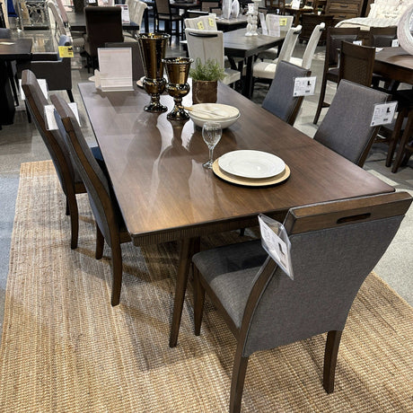 Wes Grey & Dark Walnut  7pc Rectangular Dining Room Set - Ornate Home