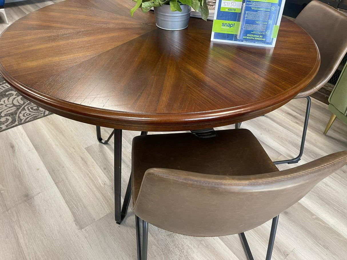 Centiar Two-tone Brown Round Dining Table - Ornate Home