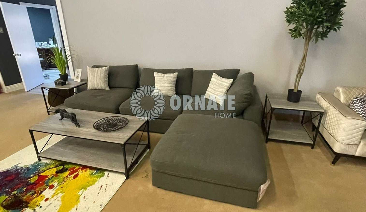 Serene Charcoal 4pc Modular L Shape Sectional - Ornate Home