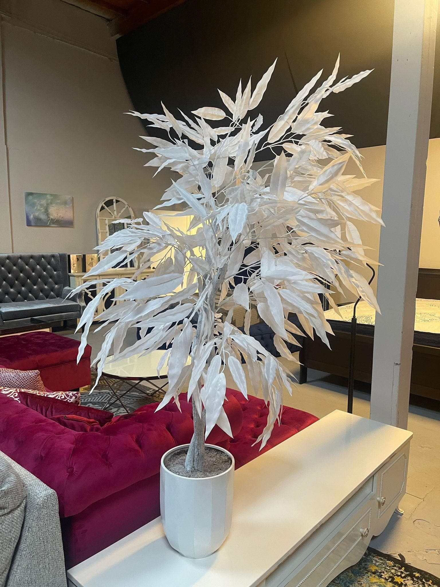 White Mango in White Hexagonal Metal / 5’ - Ornate Home