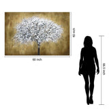 White Tree Tempered Glass w / Foil Wall Art - Ornate Home