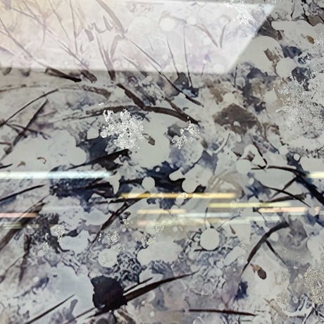 White Tree Tempered Glass w / Foil Wall Art - Ornate Home