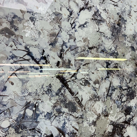 White Tree Tempered Glass w / Foil Wall Art - Ornate Home