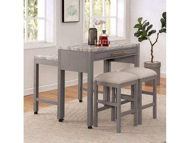 Whitehall White & Light Gray Counter Height Dining Room Set - Ornate Home