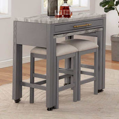 Whitehall White & Light Gray Counter Height Dining Room Set - Ornate Home