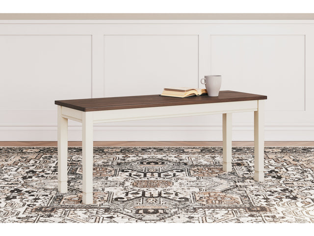 Whitesburg Brown/Cottage White Large Dining Room Bench - Ornate Home